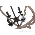 Led Chandelier Pendant Light 4*60W Black Wood Tone Light Chandelier Manufactory